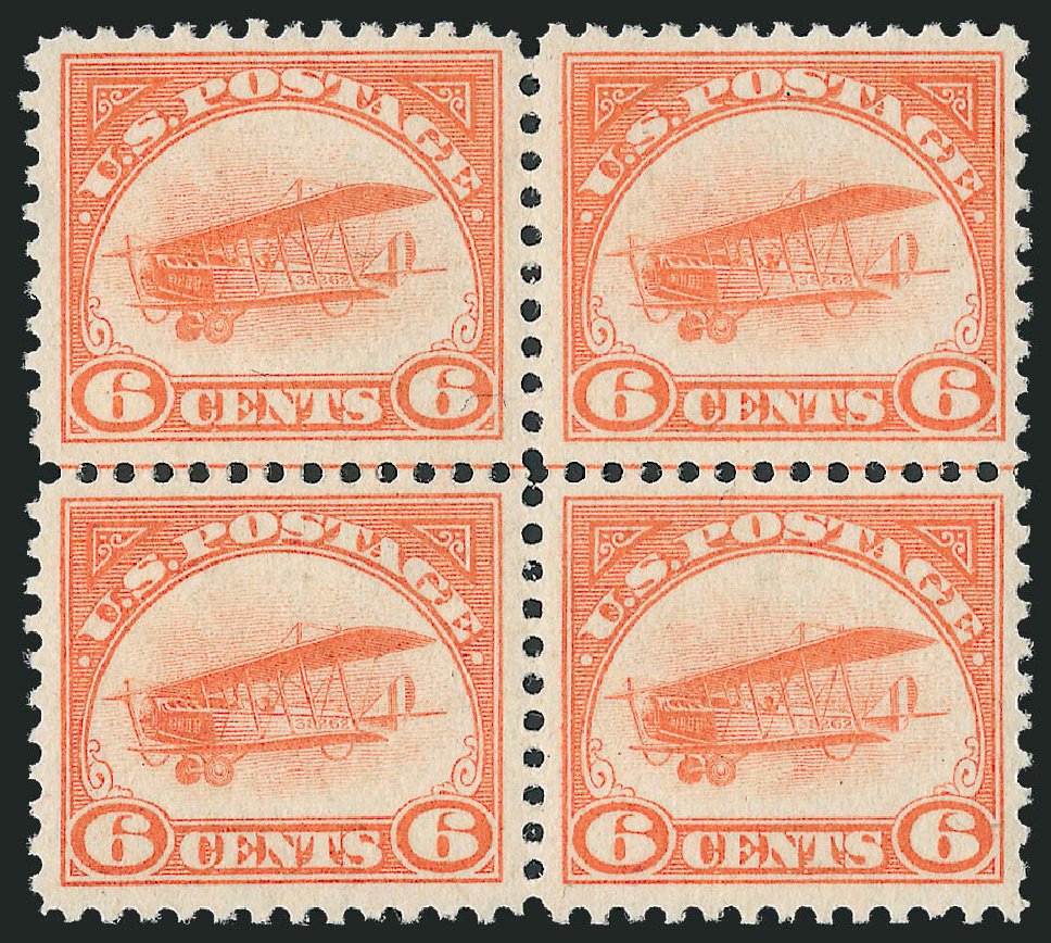US Stamps Values Scott # C1: 6c 1918 Air Curtiss Jenny. Robert Siegel Auction Galleries, Oct 2010, Sale 997, Lot 6132