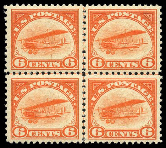 US Stamps Values Scott Catalogue # C1: 6c 1918 Air Curtiss Jenny. Matthew Bennett International, Mar 2011, Sale 337, Lot 3063