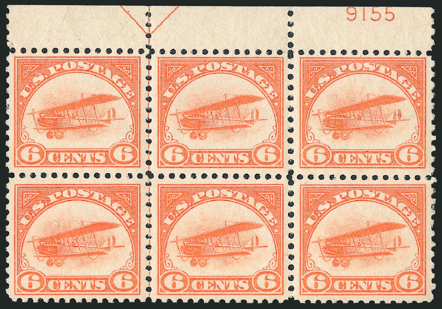 Cost of US Stamps Scott Cat. #C1: 1918 6c Air Curtiss Jenny. Robert Siegel Auction Galleries, Mar 2011, Sale 1007, Lot 2906