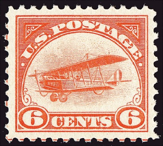 Costs of US Stamp Scott Catalog #C1 - 6c 1918 Air Curtiss Jenny. Spink Shreves Galleries, Jan 2014, Sale 146, Lot 486