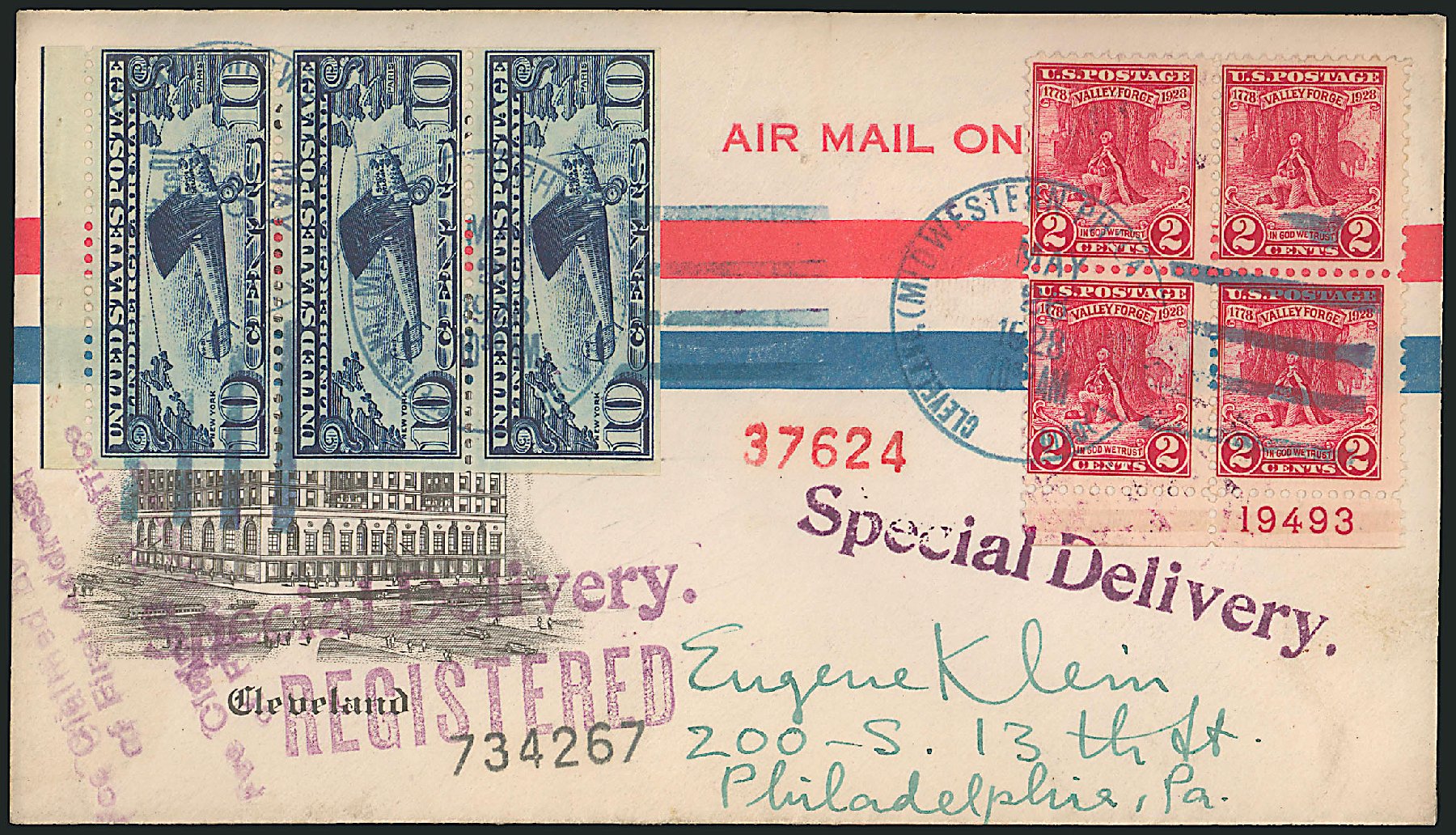 Value of US Stamp Scott Catalogue #C10: 1927 10c Air Lindbergh Plane Spirit. Robert Siegel Auction Galleries, Jun 2010, Sale 991, Lot 1368