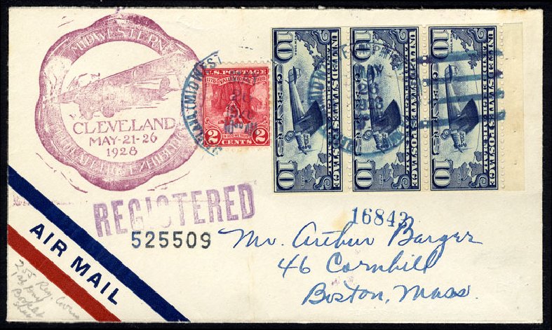 Prices of US Stamps Scott Catalog C10: 1927 10c Air Lindbergh Plane Spirit. Cherrystone Auctions, Jun 2009, Sale 200906, Lot 376