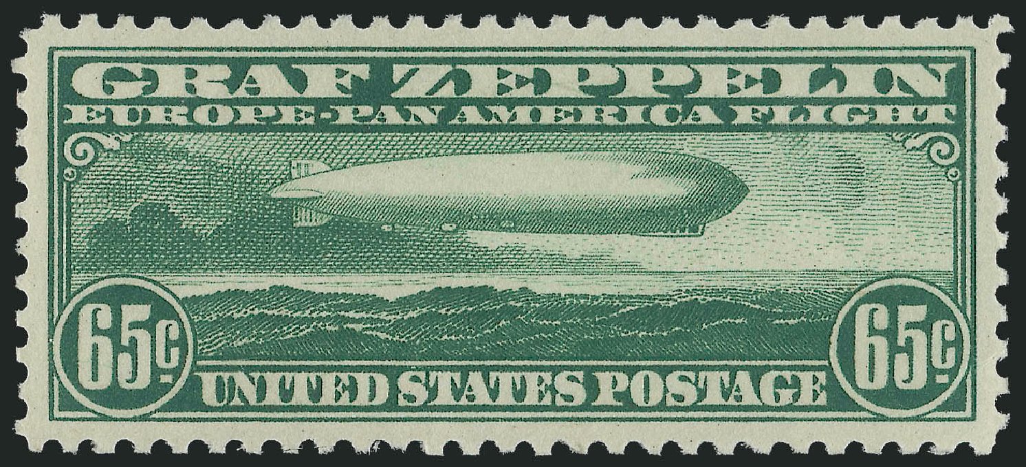US Stamps Value Scott Catalog C13 - 65c 1930 Air Graf Zeppelin. Robert Siegel Auction Galleries, Oct 2011, Sale 1014, Lot 2177