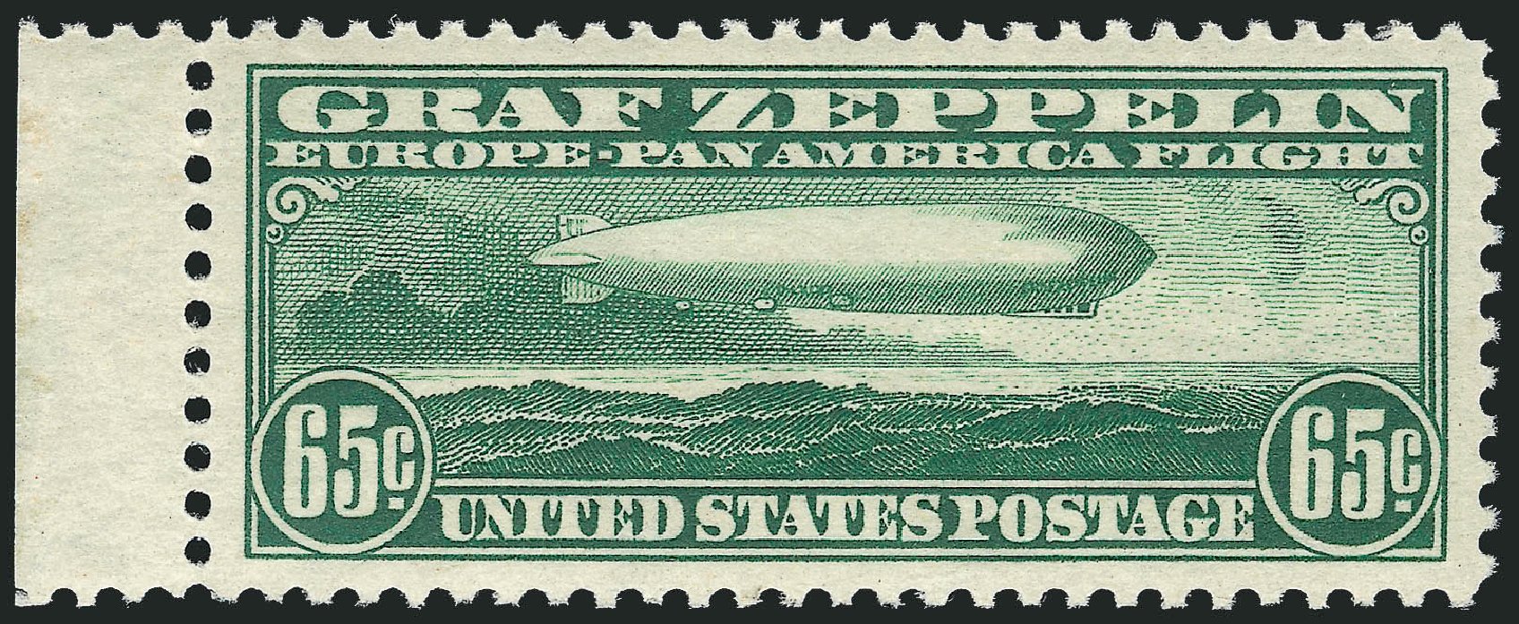 US Stamp Values Scott Catalogue #C13: 65c 1930 Air Graf Zeppelin. Robert Siegel Auction Galleries, Nov 2012, Sale 1034, Lot 527
