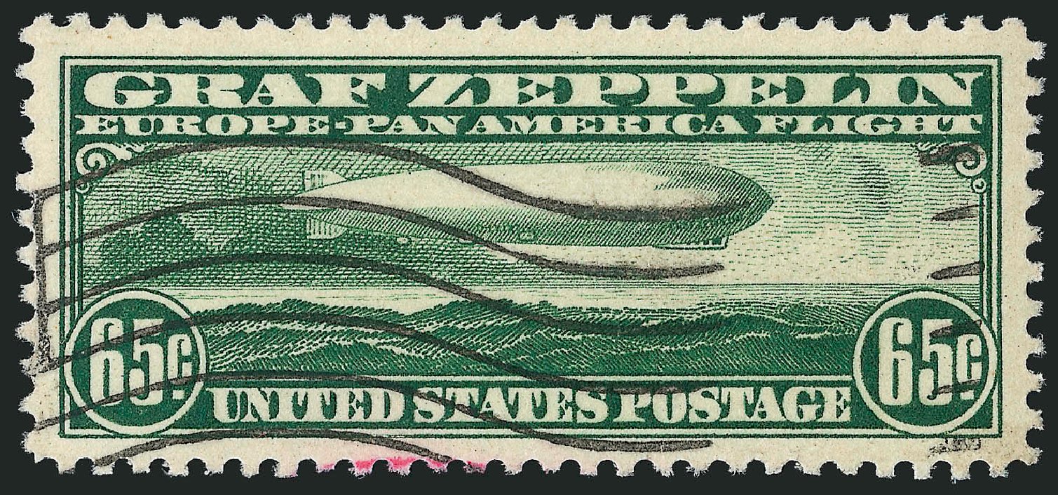 Values of US Stamp Scott Catalogue # C13: 1930 65c Air Graf Zeppelin. Robert Siegel Auction Galleries, Sep 2008, Sale 962, Lot 2967