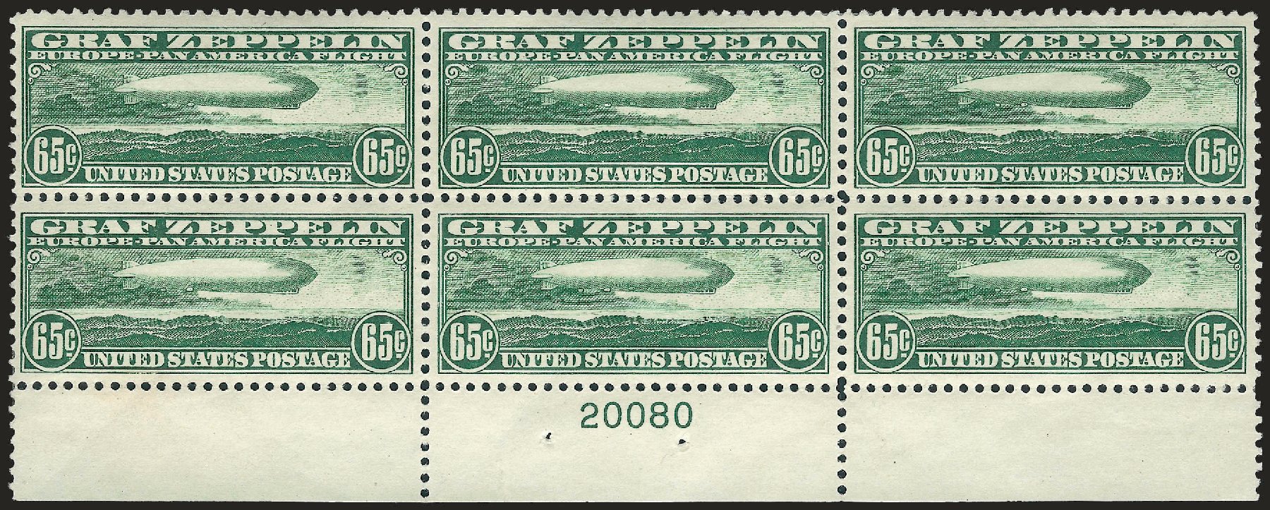 Cost of US Stamps Scott C13 - 65c 1930 Air Graf Zeppelin. Robert Siegel Auction Galleries, Apr 2009, Sale 971, Lot 1927