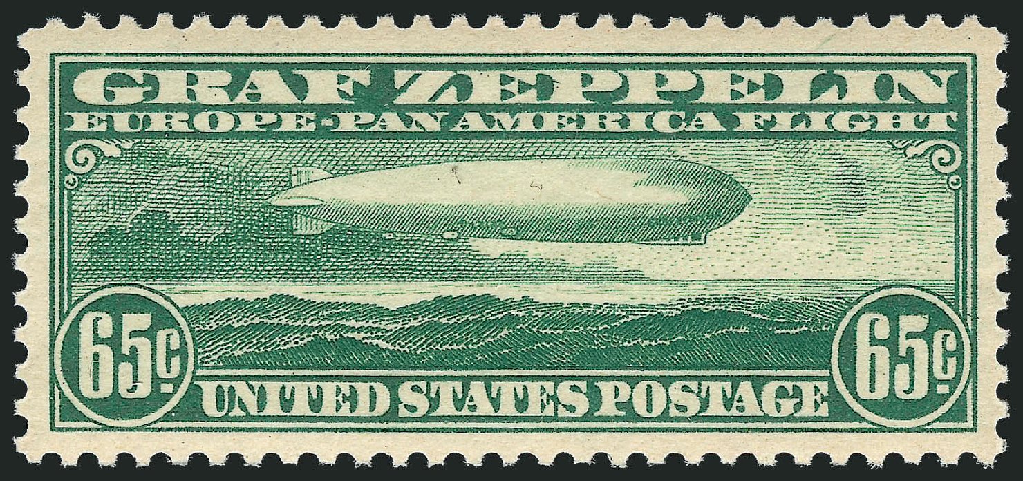 Cost of US Stamps Scott Catalog # C13: 65c 1930 Air Graf Zeppelin. Robert Siegel Auction Galleries, Jul 2013, Sale 1050, Lot 718