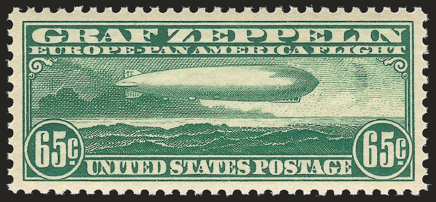 Value of US Stamps Scott Catalogue C13 - 65c 1930 Air Graf Zeppelin. Robert Siegel Auction Galleries, Apr 2010, Sale 984, Lot 1068