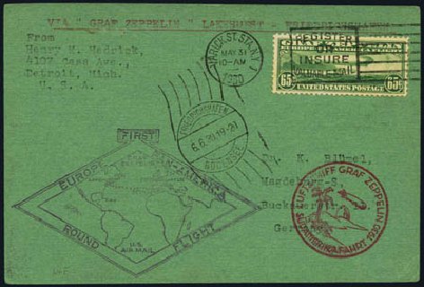 Prices of US Stamps Scott #C13: 1930 65c Air Graf Zeppelin. Harmer-Schau Auction Galleries, Oct 2011, Sale 91, Lot 329
