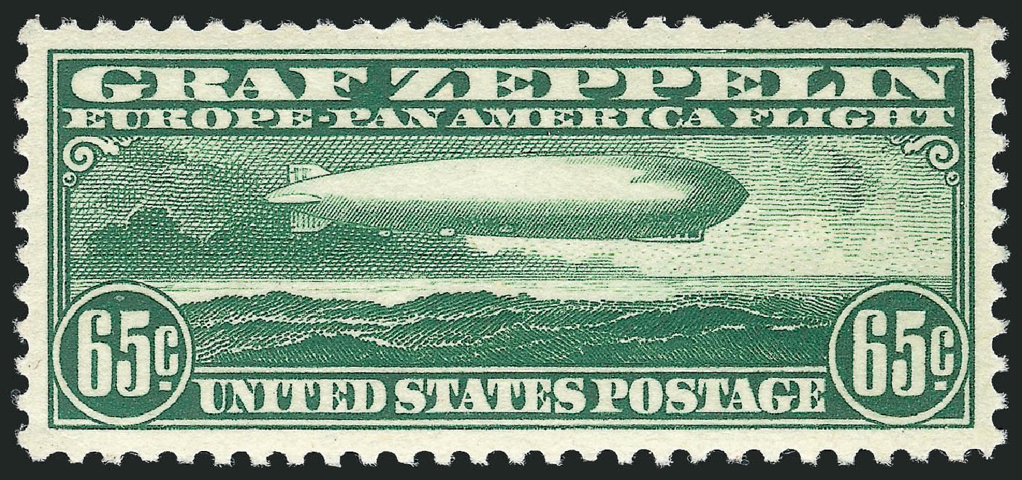 Values of US Stamps Scott # C13 - 1930 65c Air Graf Zeppelin. Robert Siegel Auction Galleries, Oct 2011, Sale 1013, Lot 489