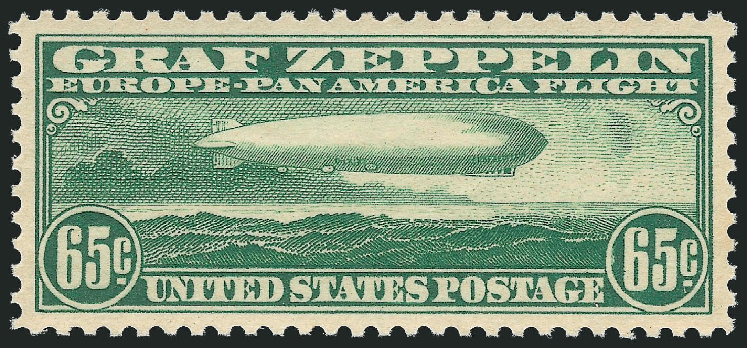 US Stamp Prices Scott Catalog #C13 - 65c 1930 Air Graf Zeppelin. Robert Siegel Auction Galleries, Oct 2011, Sale 1014, Lot 2179