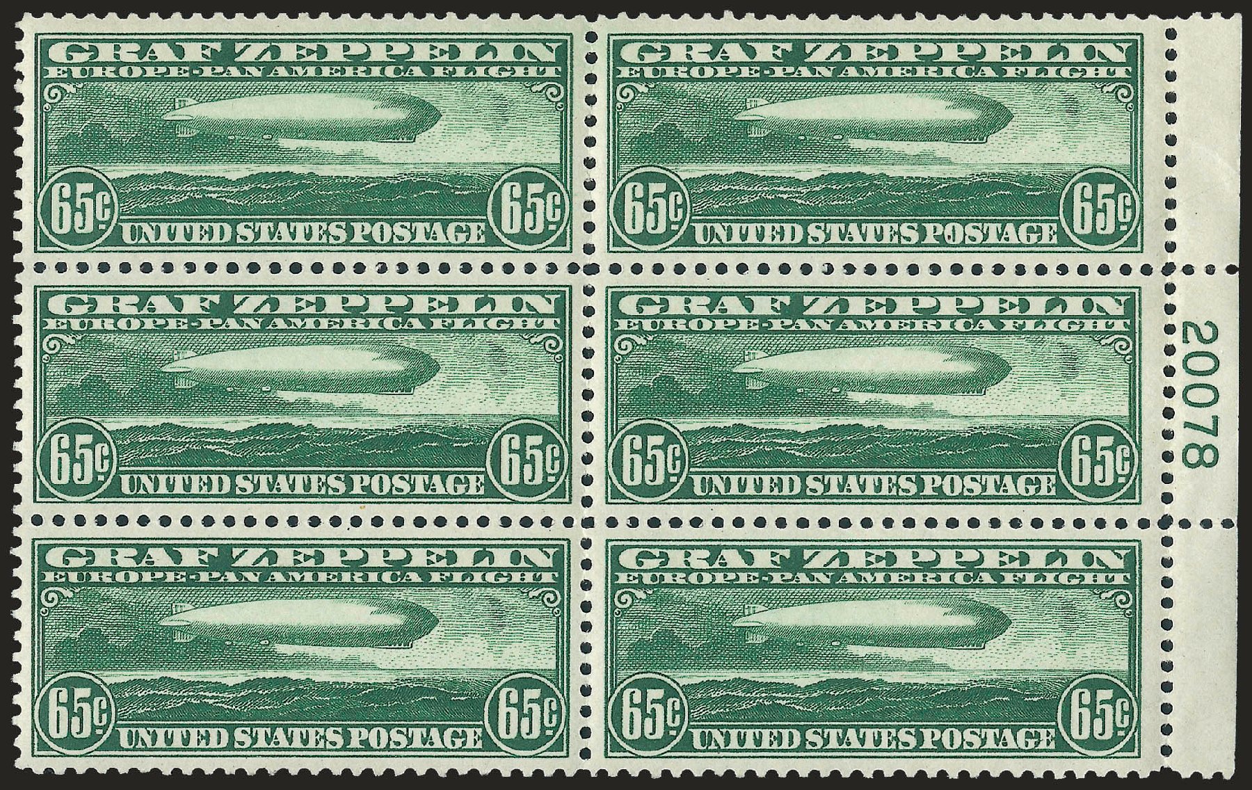 US Stamp Price Scott #C13: 65c 1930 Air Graf Zeppelin. Robert Siegel Auction Galleries, Apr 2009, Sale 971, Lot 1919