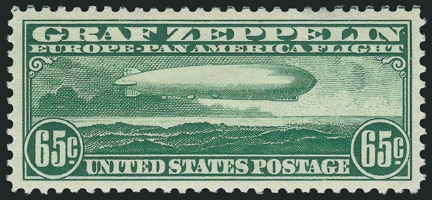 Values of US Stamp Scott C13 - 1930 65c Air Graf Zeppelin. Robert Siegel Auction Galleries, Oct 2010, Sale 997, Lot 6179