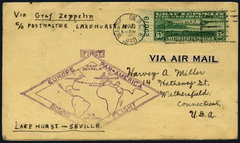 Costs of US Stamp Scott Catalog C13 - 1930 65c Air Graf Zeppelin. Harmer-Schau Auction Galleries, May 2012, Sale 93, Lot 450