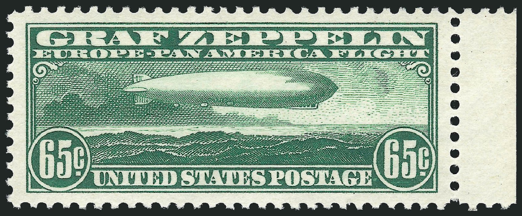 Value of US Stamp Scott Cat. #C13: 1930 65c Air Graf Zeppelin. Robert Siegel Auction Galleries, Oct 2011, Sale 1014, Lot 2180