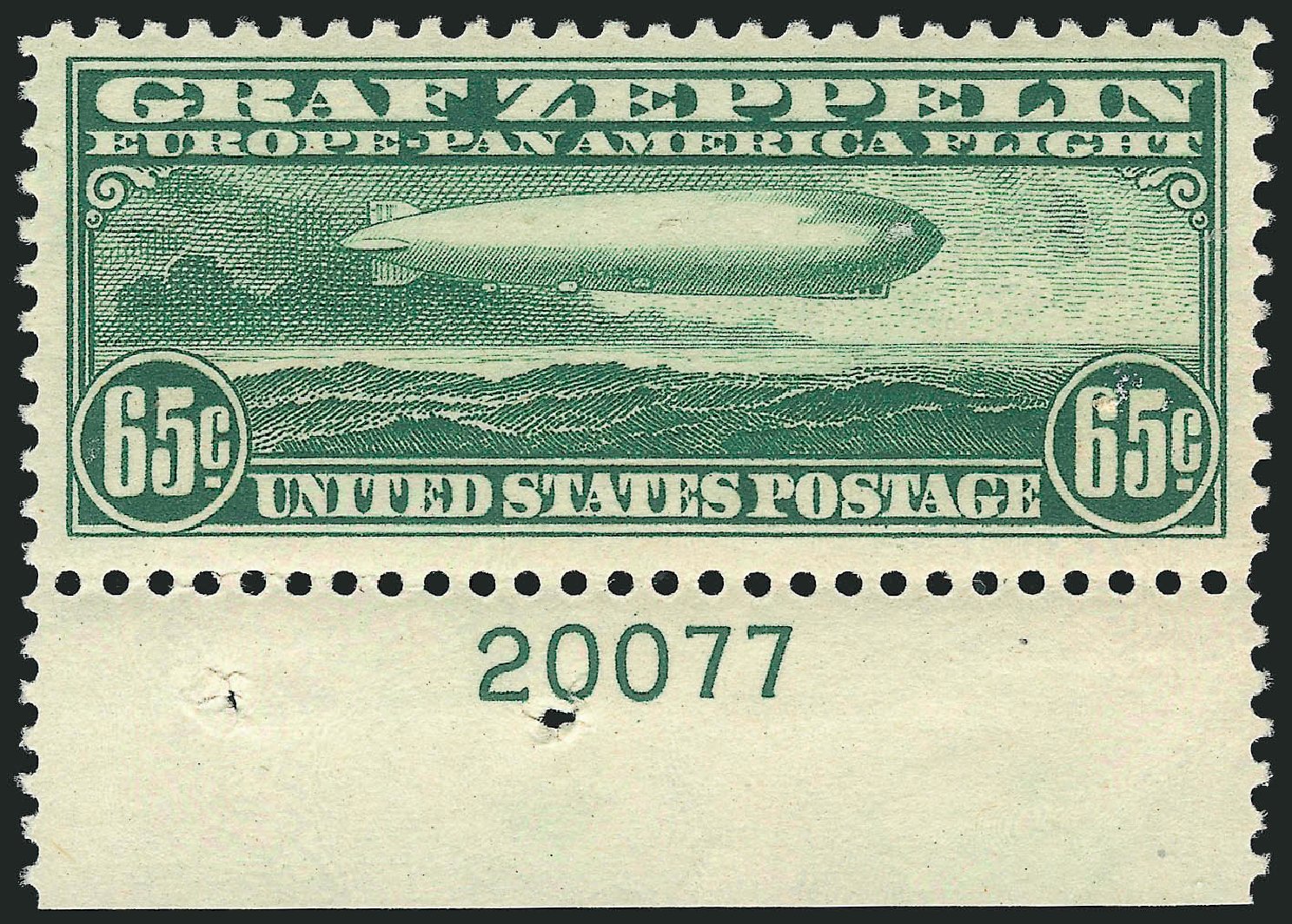 US Stamps Value Scott Catalogue # C13: 65c 1930 Air Graf Zeppelin. Robert Siegel Auction Galleries, Jul 2013, Sale 1050, Lot 720
