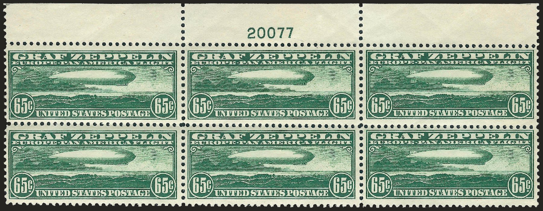 US Stamps Value Scott Cat. C13: 1930 65c Air Graf Zeppelin. Robert Siegel Auction Galleries, Apr 2009, Sale 971, Lot 1910