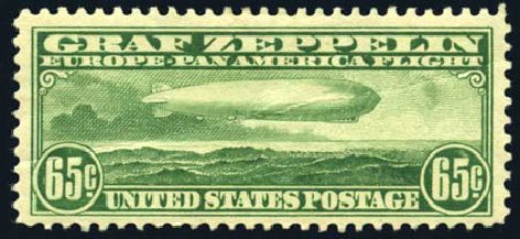 Value of US Stamp Scott Catalog # C13: 65c 1930 Air Graf Zeppelin. Harmer-Schau Auction Galleries, Oct 2008, Sale 79, Lot 271