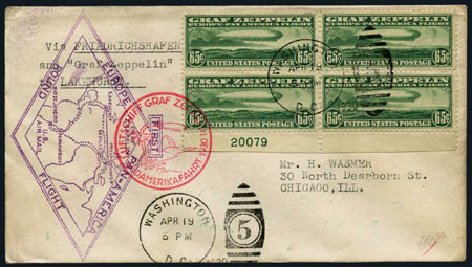 Costs of US Stamps Scott Cat. # C13: 1930 65c Air Graf Zeppelin. Harmer-Schau Auction Galleries, May 2012, Sale 93, Lot 451