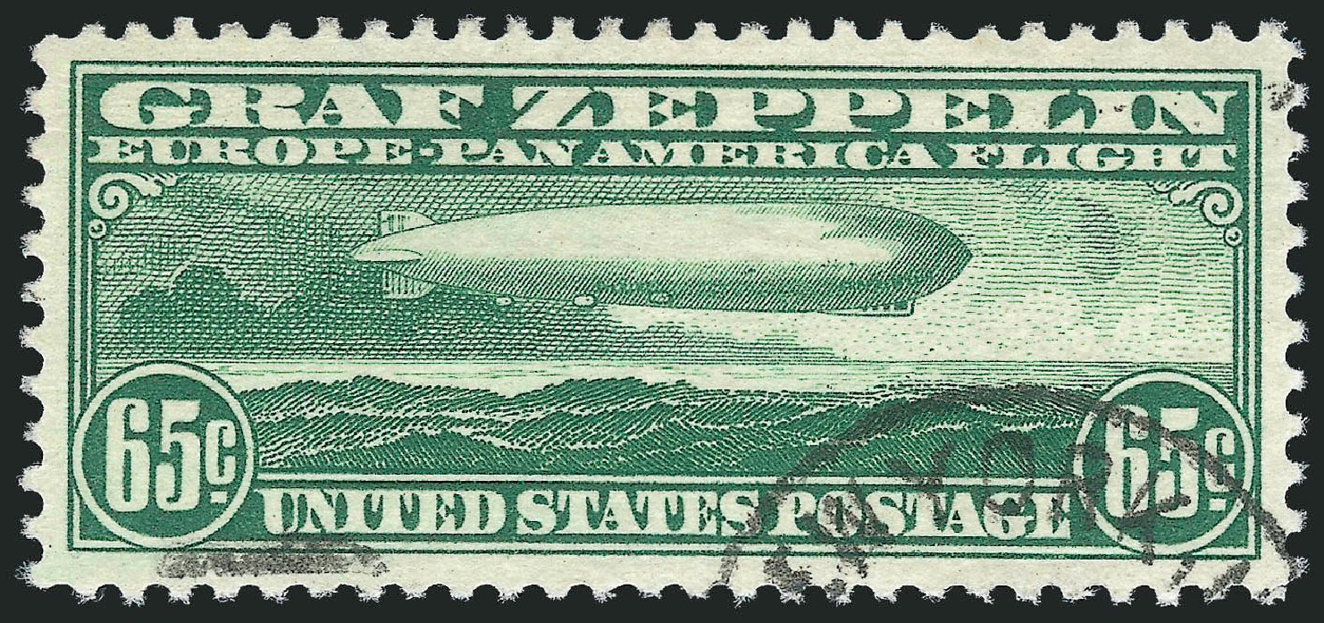 US Stamps Values Scott #C13 - 65c 1930 Air Graf Zeppelin. Robert Siegel Auction Galleries, Jun 2012, Sale 1026, Lot 1511