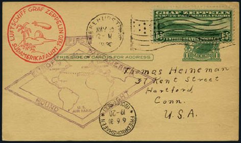 Prices of US Stamp Scott Cat. # C13 - 65c 1930 Air Graf Zeppelin. Harmer-Schau Auction Galleries, Oct 2011, Sale 91, Lot 334