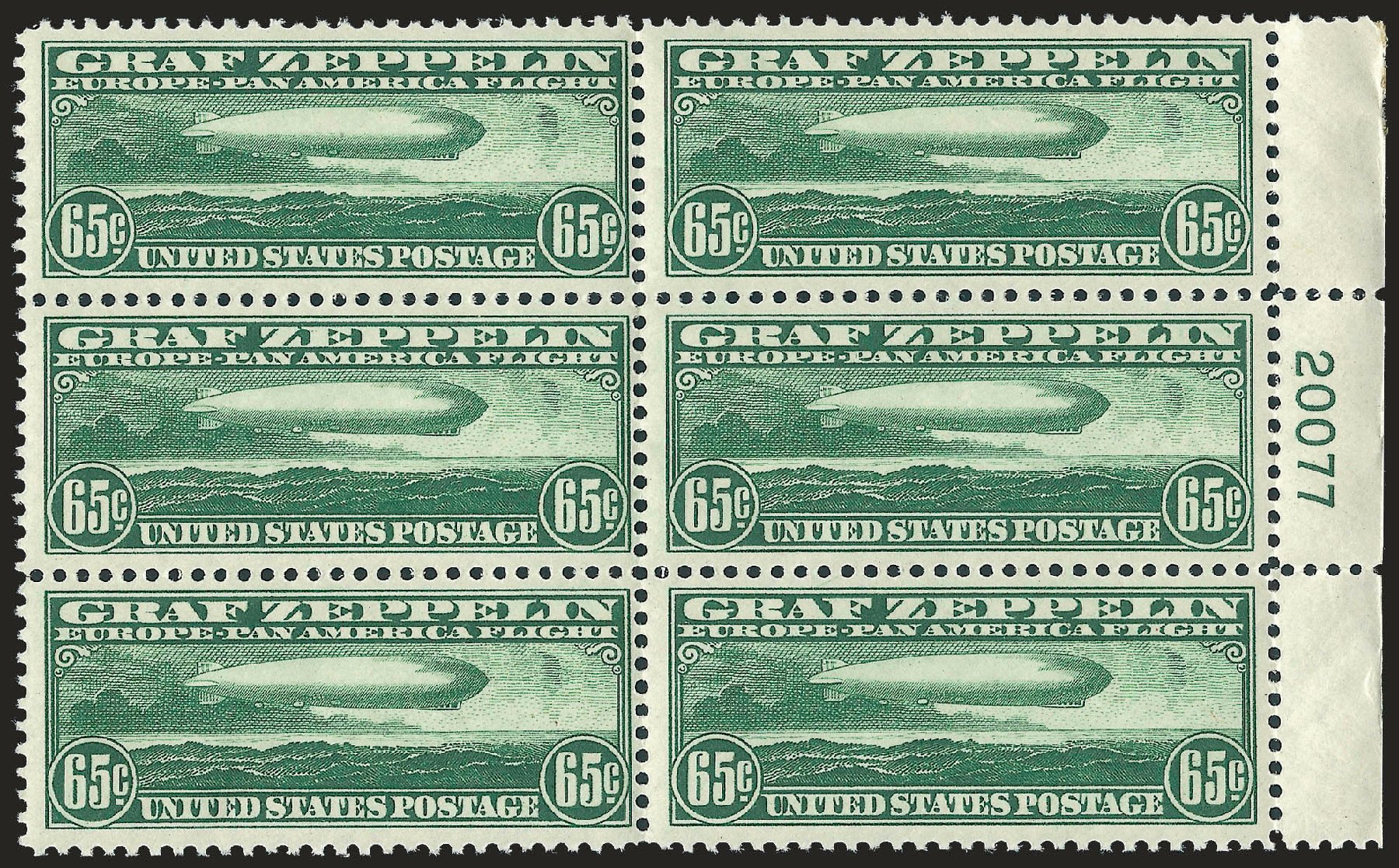Prices of US Stamps Scott Catalog C13: 65c 1930 Air Graf Zeppelin. Robert Siegel Auction Galleries, Apr 2009, Sale 971, Lot 1914