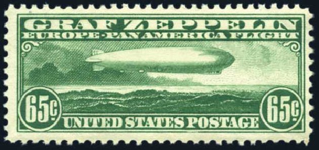 Value of US Stamps Scott #C13: 1930 65c Air Graf Zeppelin. Harmer-Schau Auction Galleries, Jun 2008, Sale 78, Lot 1715