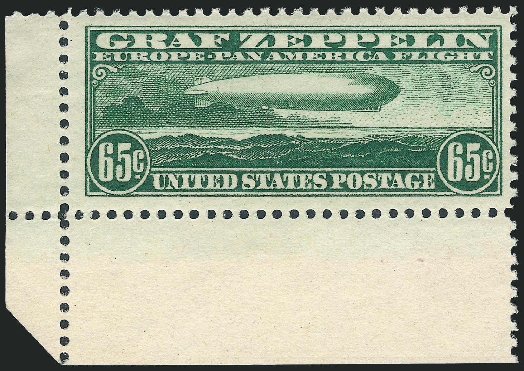 Cost of US Stamps Scott Catalog C13 - 1930 65c Air Graf Zeppelin. Robert Siegel Auction Galleries, Mar 2011, Sale 1007, Lot 2925