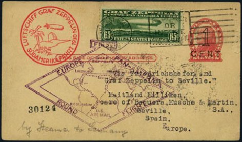 Costs of US Stamps Scott # C13 - 65c 1930 Air Graf Zeppelin. Harmer-Schau Auction Galleries, Oct 2011, Sale 91, Lot 332