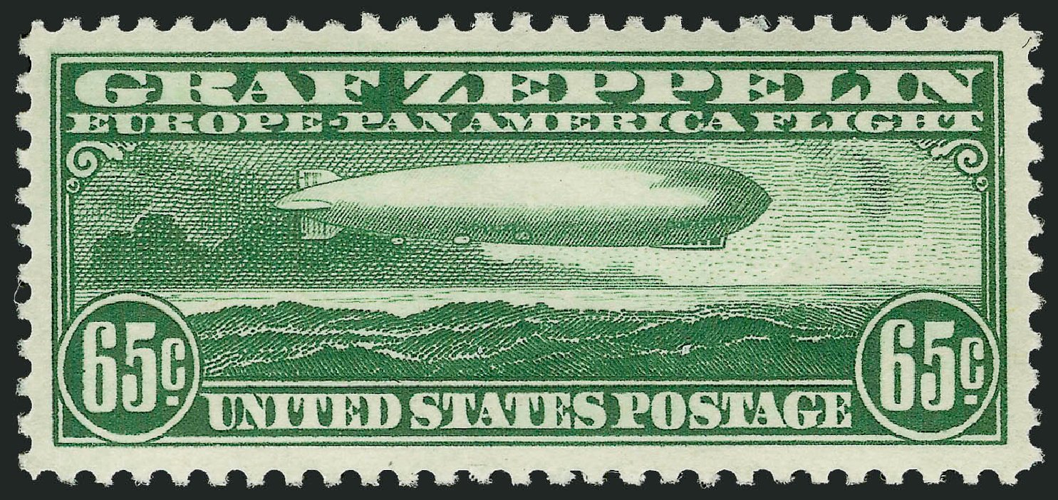 US Stamps Values Scott Catalogue #C13 - 65c 1930 Air Graf Zeppelin. Robert Siegel Auction Galleries, Jun 2012, Sale 1026, Lot 1502