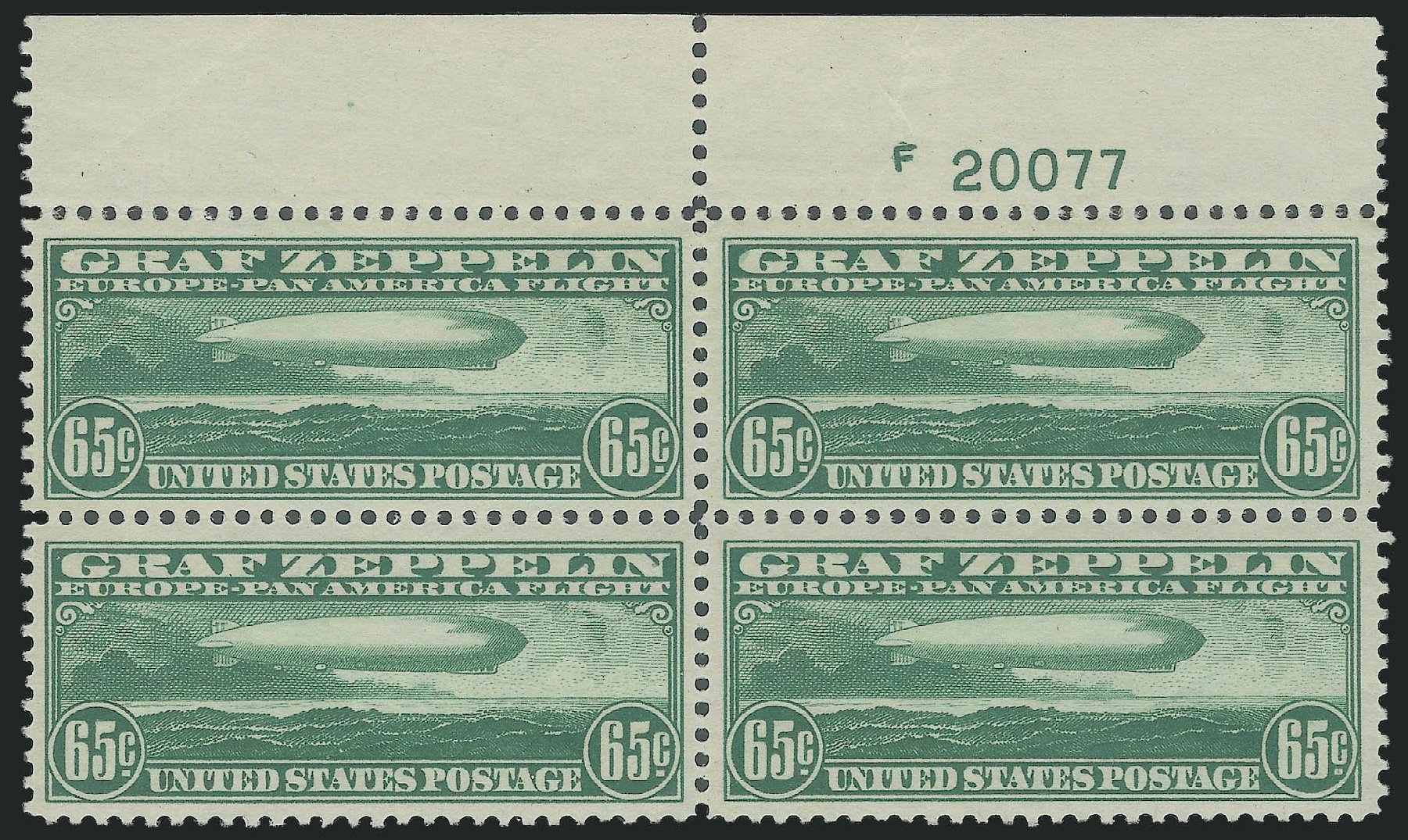 Value of US Stamp Scott Catalogue # C13 - 65c 1930 Air Graf Zeppelin. Robert Siegel Auction Galleries, Jul 2013, Sale 1050, Lot 722
