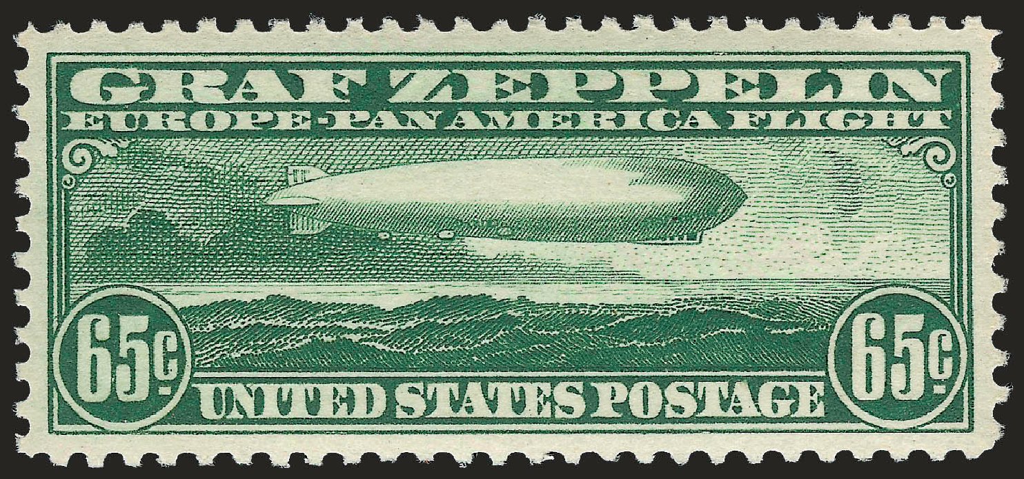 US Stamps Values Scott Catalogue #C13: 1930 65c Air Graf Zeppelin. Robert Siegel Auction Galleries, Sep 2009, Sale 968B, Lot 762