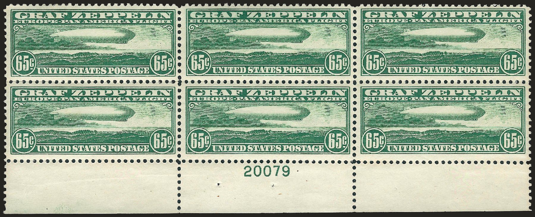 US Stamp Price Scott Cat. #C13: 65c 1930 Air Graf Zeppelin. Robert Siegel Auction Galleries, Apr 2009, Sale 971, Lot 1922