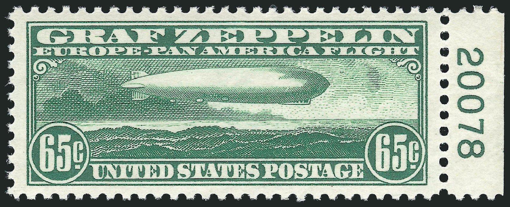 Value of US Stamp Scott Catalogue # C13 - 1930 65c Air Graf Zeppelin. Robert Siegel Auction Galleries, Dec 2009, Sale 982, Lot 6042