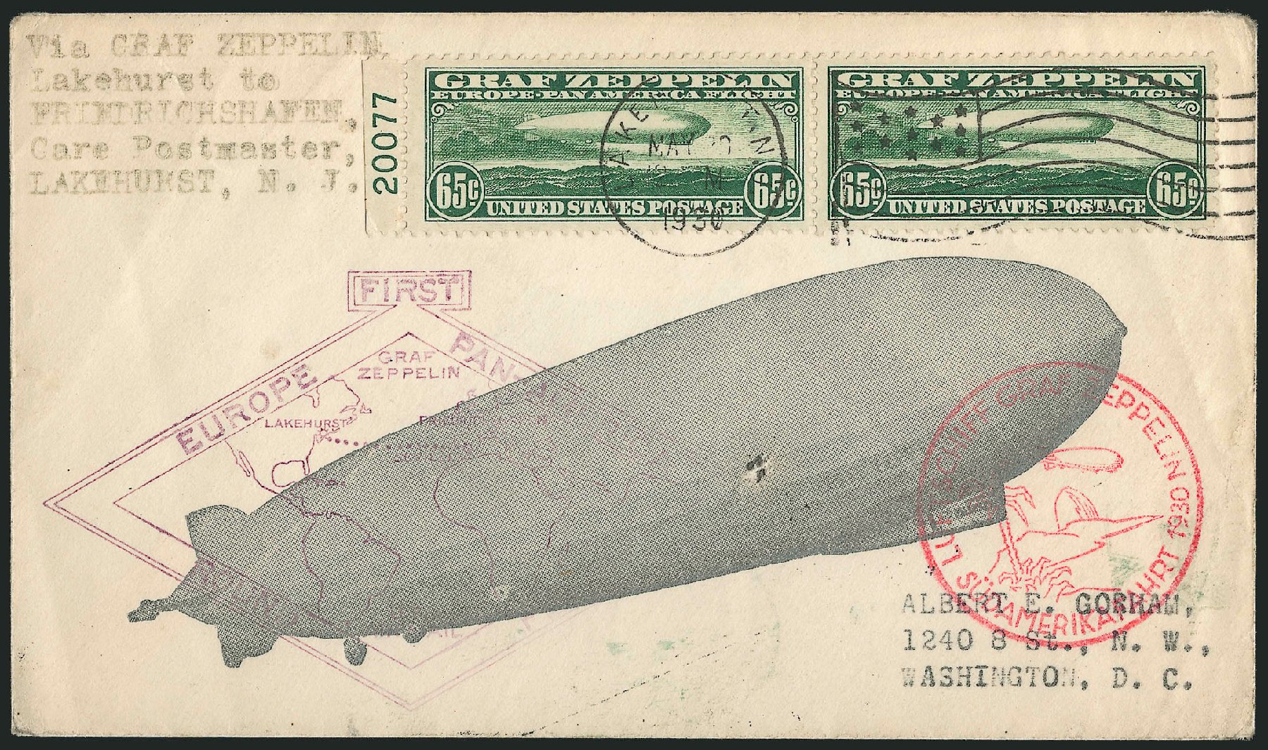 US Stamps Values Scott #C13 - 1930 65c Air Graf Zeppelin. Robert Siegel Auction Galleries, Dec 2010, Sale 1003, Lot 5076