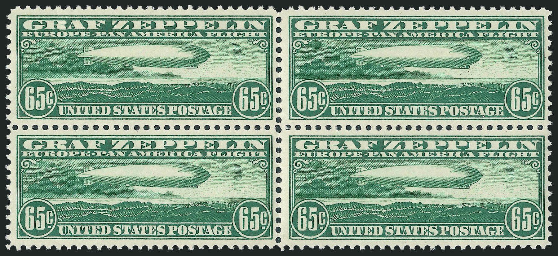 US Stamps Prices Scott #C13: 65c 1930 Air Graf Zeppelin. Robert Siegel Auction Galleries, Mar 2011, Sale 1007, Lot 2926