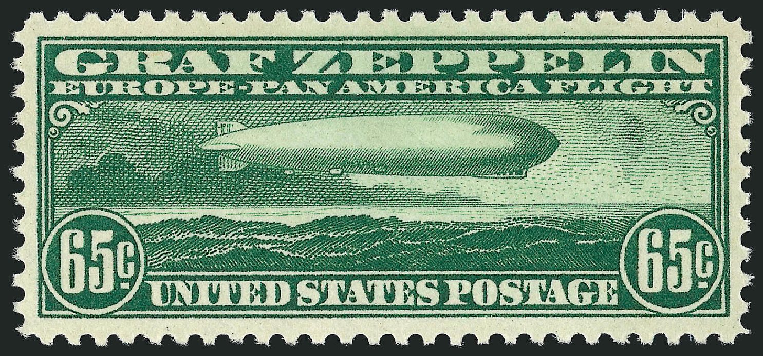Cost of US Stamps Scott Cat. # C13 - 1930 65c Air Graf Zeppelin. Robert Siegel Auction Galleries, Sep 2008, Sale 962, Lot 2956