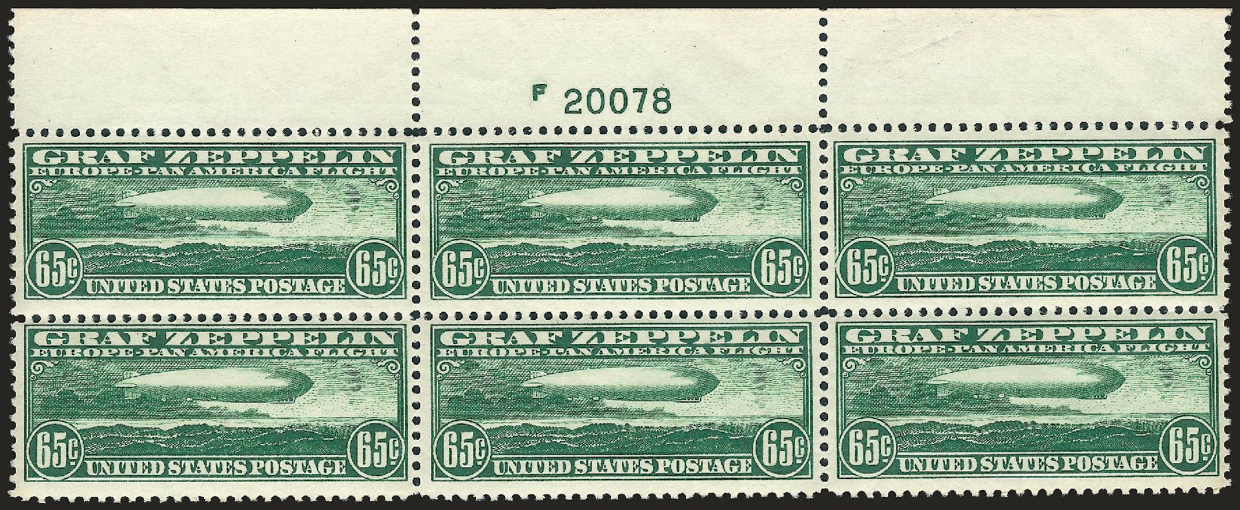 Values of US Stamps Scott Catalog C13: 65c 1930 Air Graf Zeppelin. Robert Siegel Auction Galleries, Apr 2009, Sale 971, Lot 1916