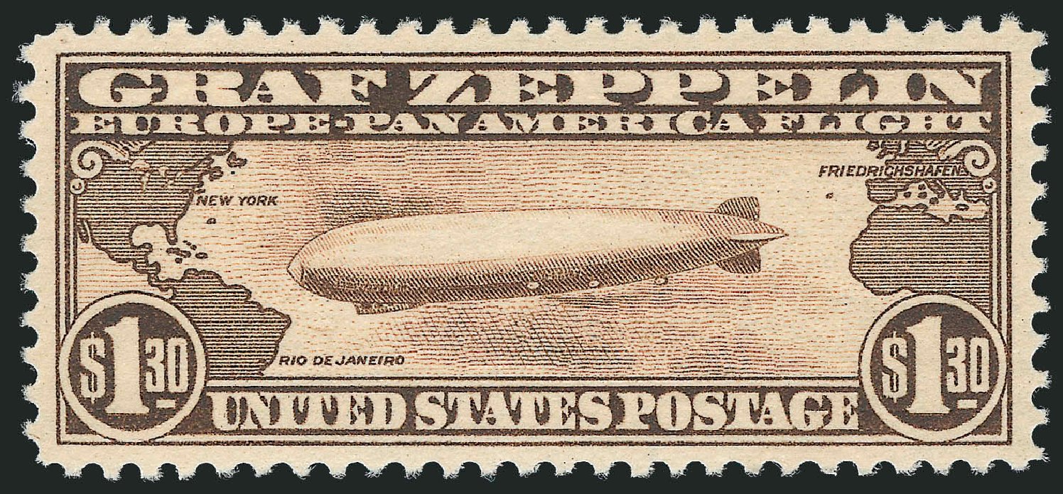 Prices of US Stamps Scott Catalogue # C14 - US$1.30 1930 Air Graf Zeppelin. Robert Siegel Auction Galleries, Oct 2011, Sale 1014, Lot 2187