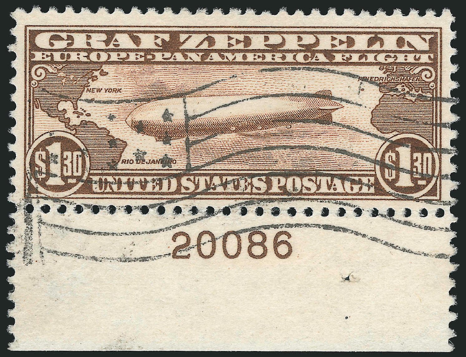 Price of US Stamps Scott Catalog # C14 - US$1.30 1930 Air Graf Zeppelin. Robert Siegel Auction Galleries, Mar 2014, Sale 1067, Lot 1657