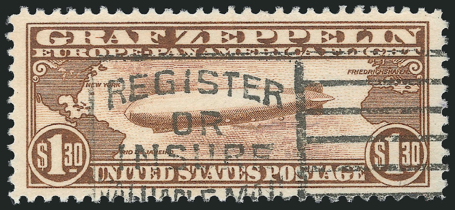 Price of US Stamp Scott Cat. C14 - 1930 US$1.30 Air Graf Zeppelin. Robert Siegel Auction Galleries, Mar 2014, Sale 1067, Lot 1658