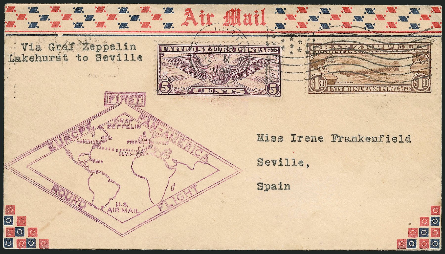 US Stamp Value Scott C14 - US$1.30 1930 Air Graf Zeppelin. Robert Siegel Auction Galleries, Dec 2010, Sale 1003, Lot 5089