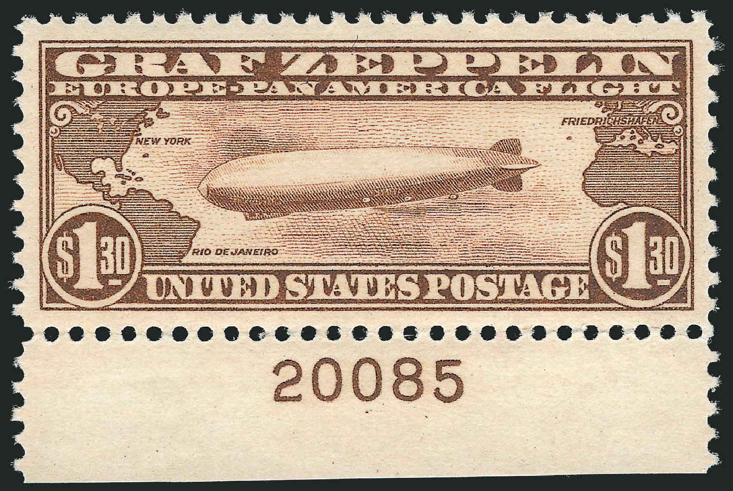 Value of US Stamp Scott Catalog C14: 1930 US$1.30 Air Graf Zeppelin. Robert Siegel Auction Galleries, Jun 2011, Sale 1011, Lot 839