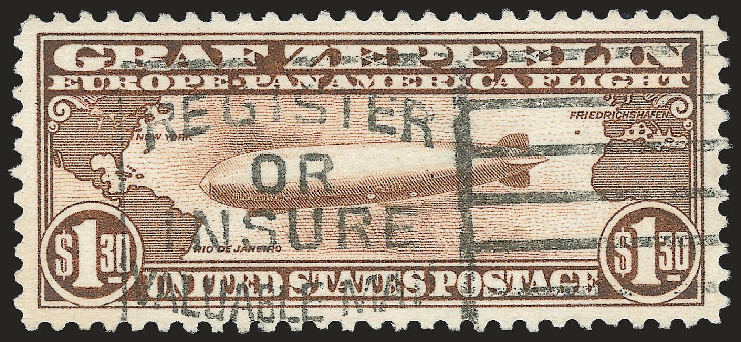US Stamps Value Scott #C14 - US$1.30 1930 Air Graf Zeppelin. Robert Siegel Auction Galleries, Jun 2010, Sale 992, Lot 2589