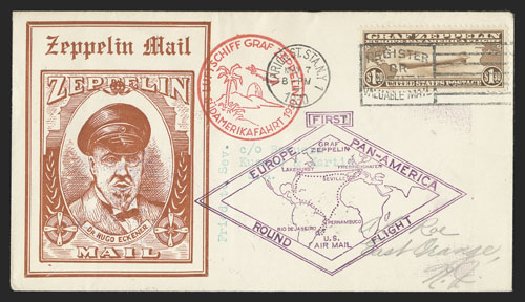 US Stamps Prices Scott Cat. #C14: 1930 US$1.30 Air Graf Zeppelin. Spink Shreves Galleries, Jul 2012, Sale 140, Lot 359