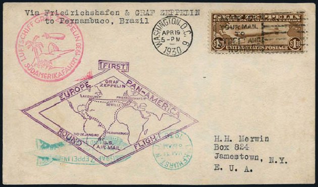 Values of US Stamp Scott Catalogue #C14: 1930 US$1.30 Air Graf Zeppelin. Harmer-Schau Auction Galleries, Jan 2014, Sale 100, Lot 660