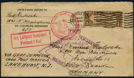 Values of US Stamp Scott Cat. C14: 1930 US$1.30 Air Graf Zeppelin. Harmer-Schau Auction Galleries, Oct 2011, Sale 91, Lot 340