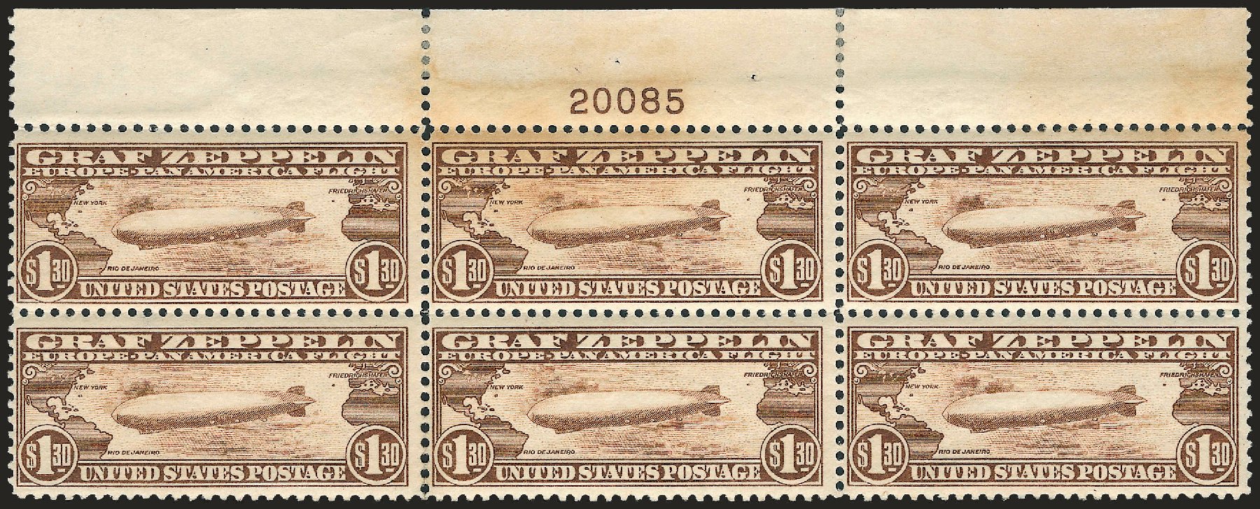Cost of US Stamps Scott Catalog #C14 - 1930 US$1.30 Air Graf Zeppelin. Robert Siegel Auction Galleries, Apr 2009, Sale 971, Lot 1930
