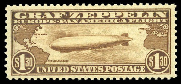Price of US Stamp Scott #C14 - US$1.30 1930 Air Graf Zeppelin. Matthew Bennett International, Mar 2011, Sale 337, Lot 3091