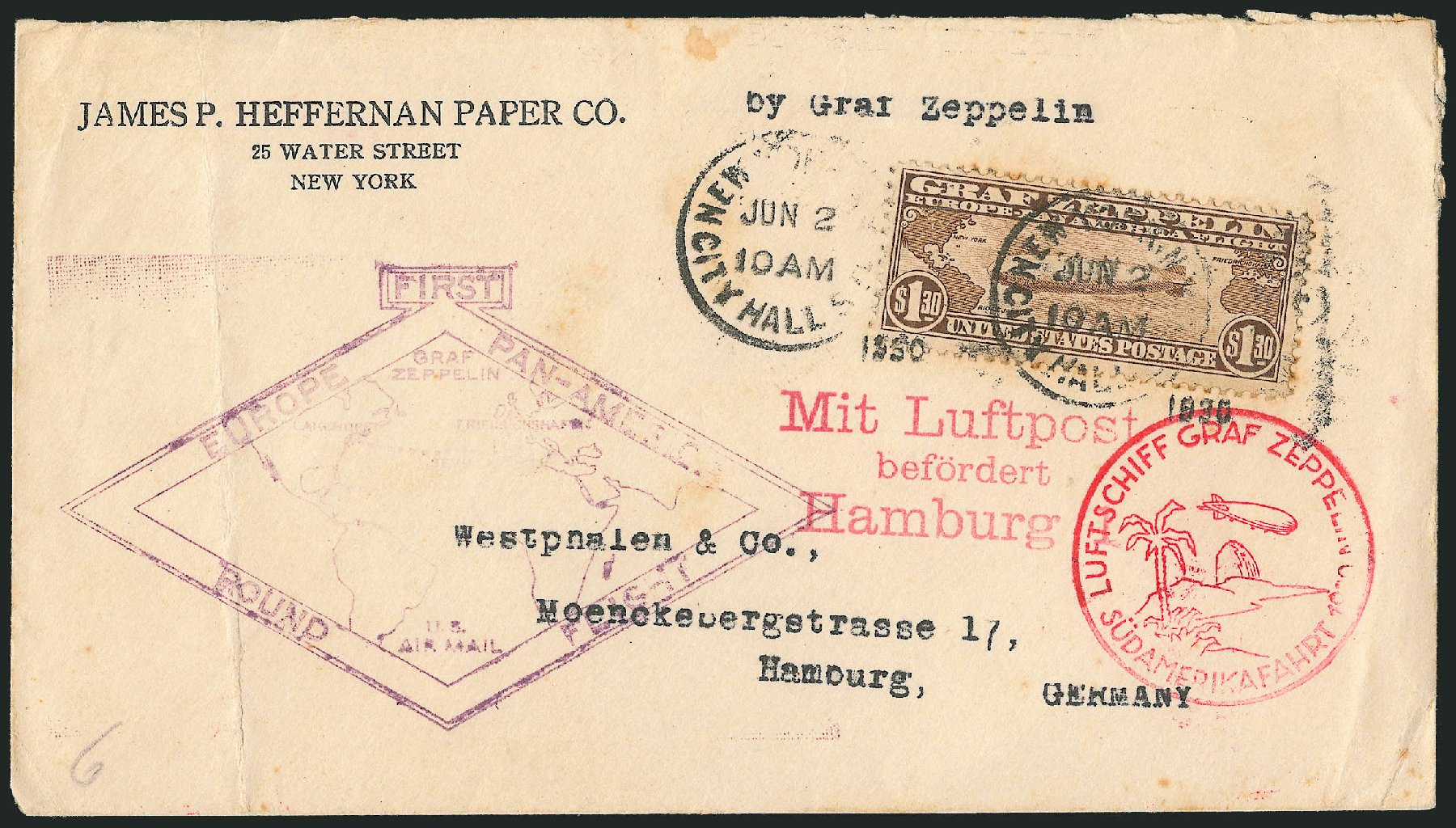 Cost of US Stamp Scott Catalog # C14: US$1.30 1930 Air Graf Zeppelin. Robert Siegel Auction Galleries, Dec 2010, Sale 1003, Lot 5091